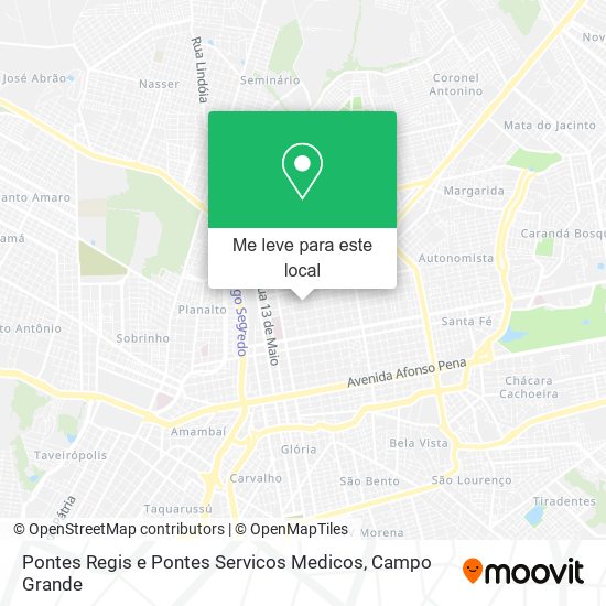 Pontes Regis e Pontes Servicos Medicos mapa