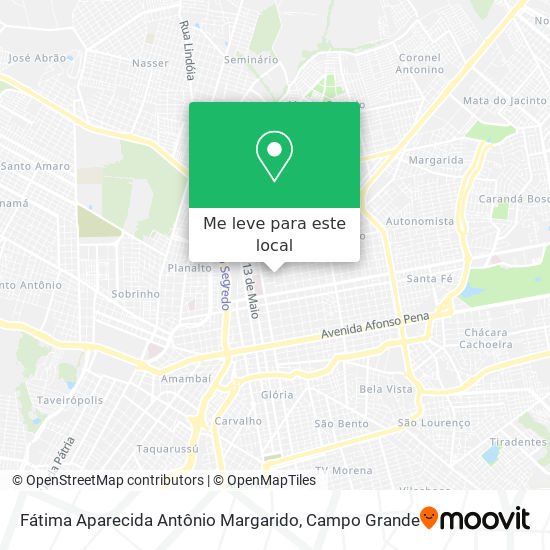 Fátima Aparecida Antônio Margarido mapa