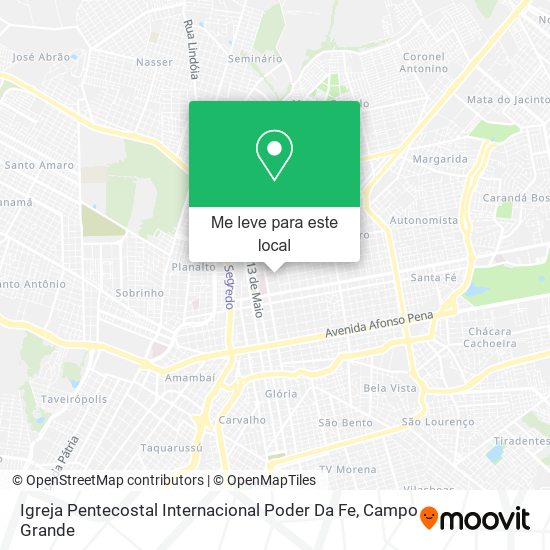 Igreja Pentecostal Internacional Poder Da Fe mapa