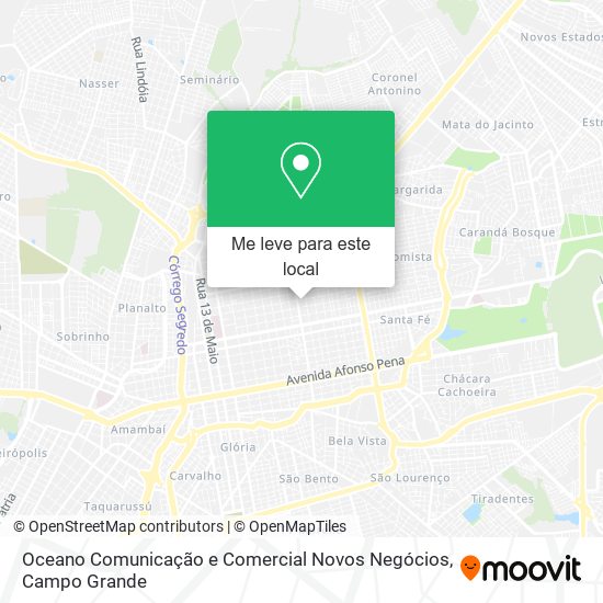 Oceano Comunicação e Comercial Novos Negócios mapa