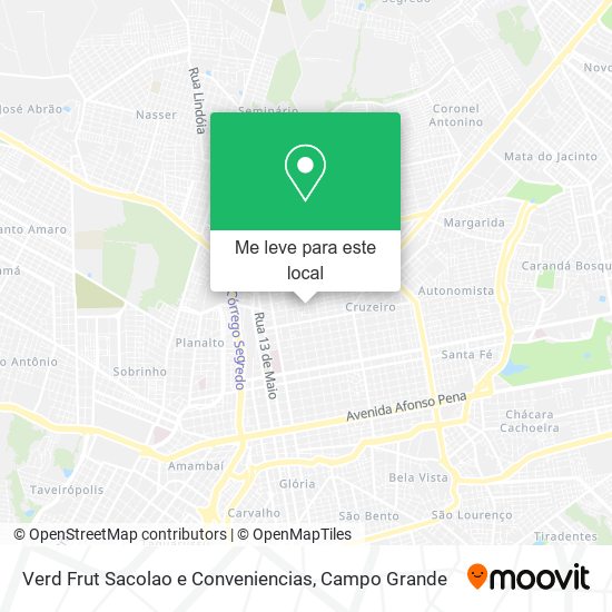 Verd Frut Sacolao e Conveniencias mapa