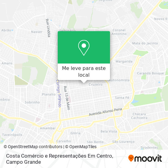 Costa Comércio e Representações Em Centro mapa