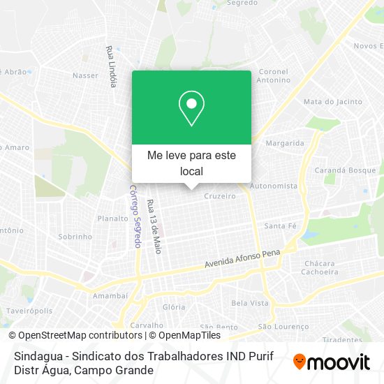 Sindagua - Sindicato dos Trabalhadores IND Purif Distr Água mapa