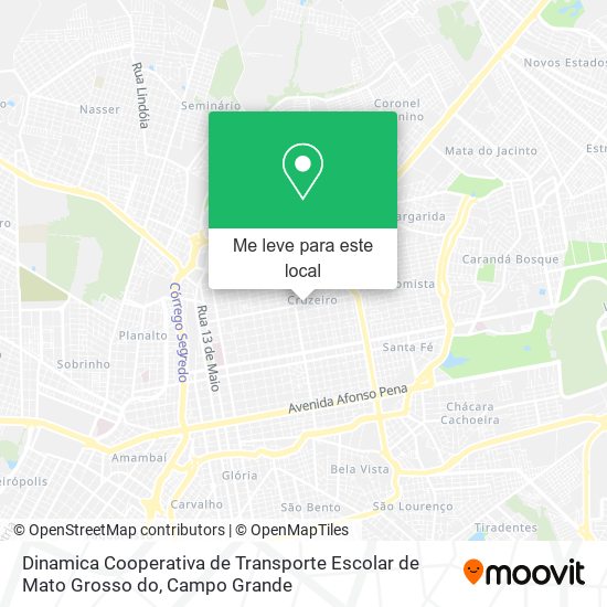 Dinamica Cooperativa de Transporte Escolar de Mato Grosso do mapa