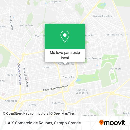 L.A.X Comercio de Roupas mapa