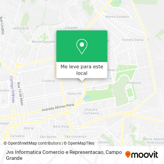 Jvs Informatica Comercio e Representacao mapa