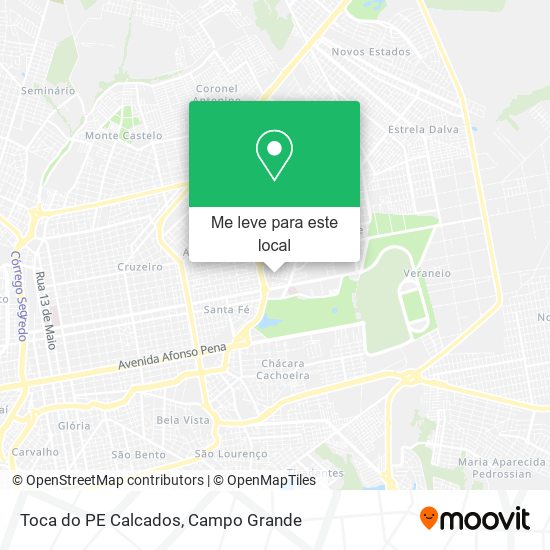 Toca do PE Calcados mapa