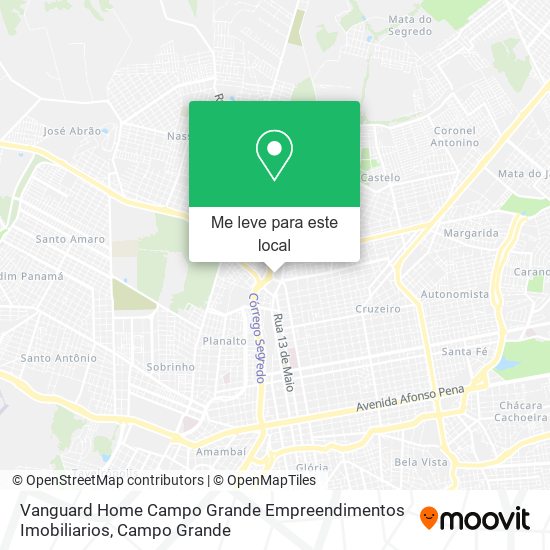 Vanguard Home Campo Grande Empreendimentos Imobiliarios mapa