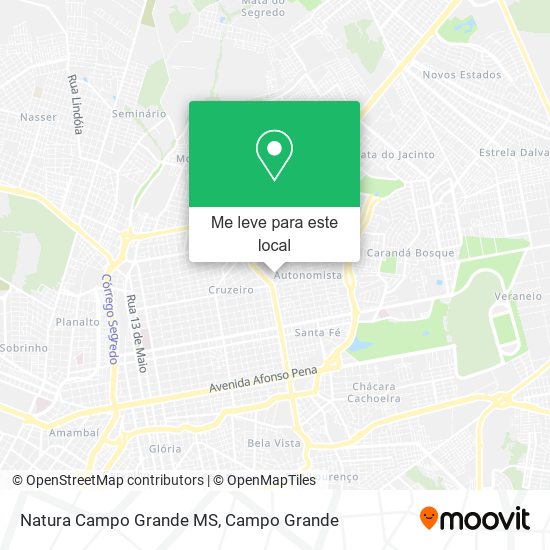 Natura Campo Grande MS mapa