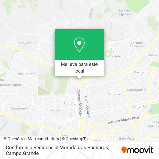 Condominio Residencial Morada dos Passaros mapa