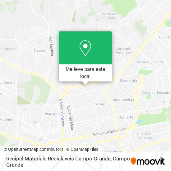 Recipel Materiais Recicláveis Campo Grande mapa