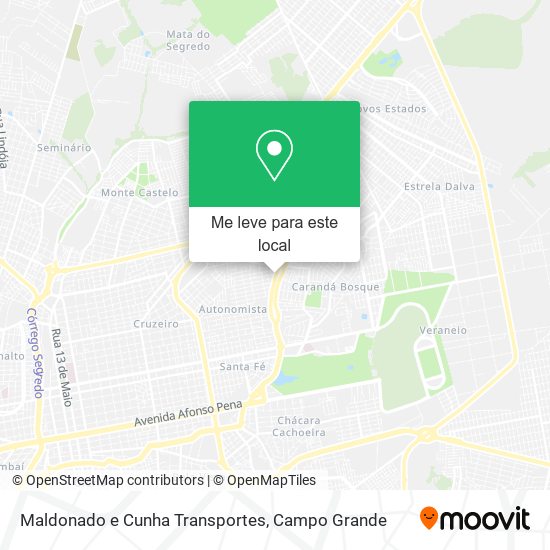 Maldonado e Cunha Transportes mapa