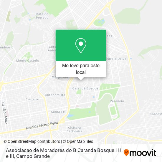 Associacao de Moradores do B Caranda Bosque I II e III mapa