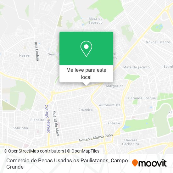 Comercio de Pecas Usadas os Paulistanos mapa