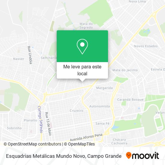 Esquadrias Metálicas Mundo Novo mapa