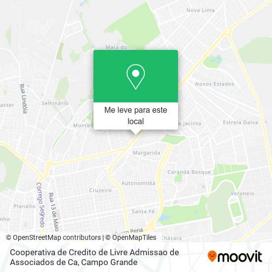 Cooperativa de Credito de Livre Admissao de Associados de Ca mapa