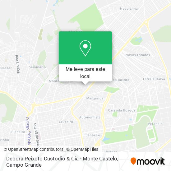 Debora Peixoto Custodio & Cia - Monte Castelo mapa