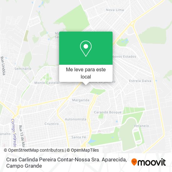 Cras Carlinda Pereira Contar-Nossa Sra. Aparecida mapa