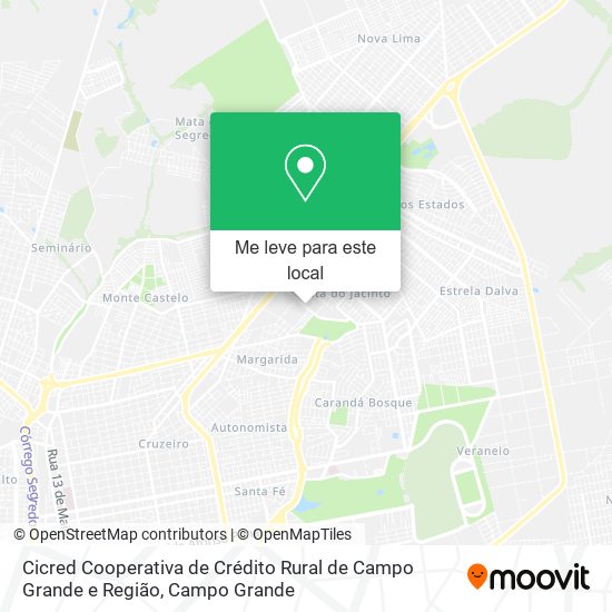 Cicred Cooperativa de Crédito Rural de Campo Grande e Região mapa