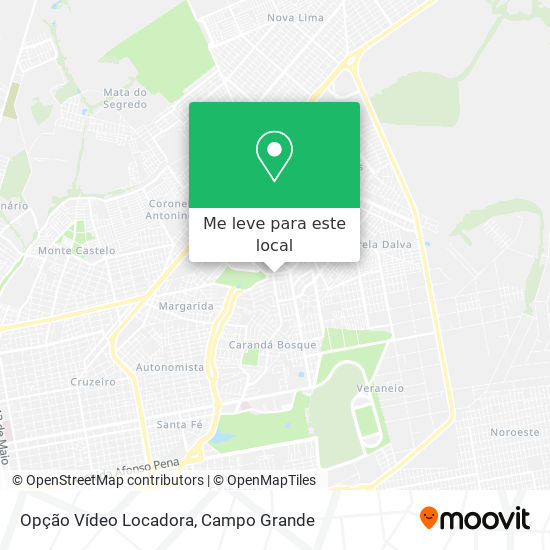 Opção Vídeo Locadora mapa