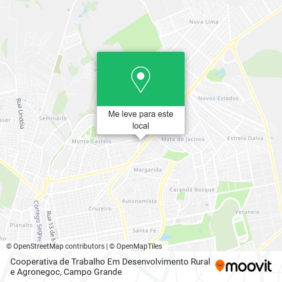 Cooperativa de Trabalho Em Desenvolvimento Rural e Agronegoc mapa