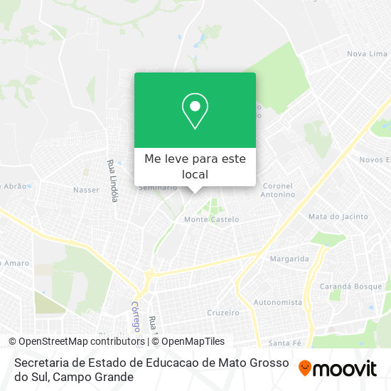 Secretaria de Estado de Educacao de Mato Grosso do Sul mapa