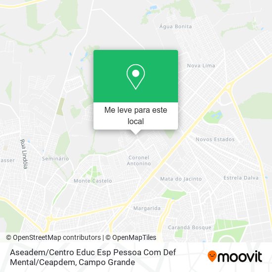 Aseadem / Centro Educ Esp Pessoa Com Def Mental / Ceapdem mapa