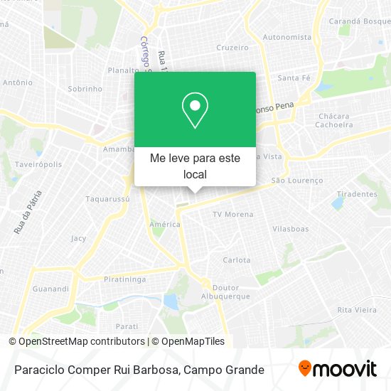 Paraciclo Comper Rui Barbosa mapa