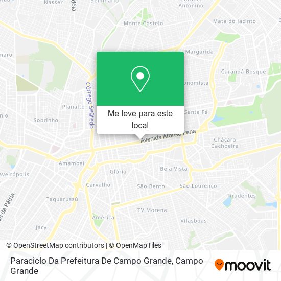 Paraciclo Da Prefeitura De Campo Grande mapa