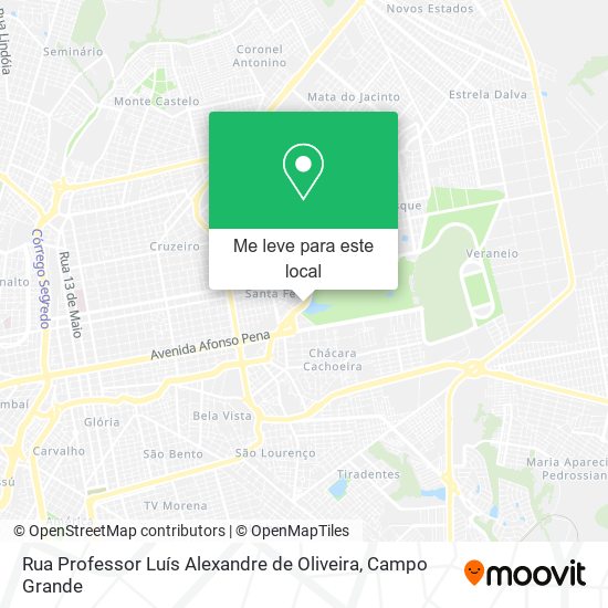 Rua Professor Luís Alexandre de Oliveira mapa