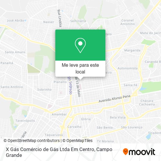 X Gás Comércio de Gás Ltda Em Centro mapa