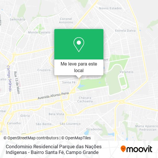 Condomínio Residencial Parque das Nações Indígenas - Bairro Santa Fé mapa