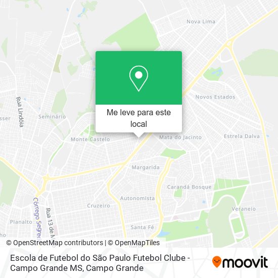 Escola de Futebol do São Paulo Futebol Clube - Campo Grande MS mapa