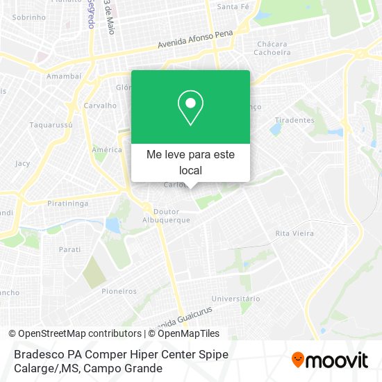 Bradesco PA Comper Hiper Center Spipe Calarge / ,MS mapa