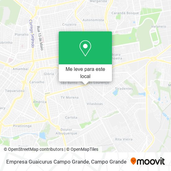 Empresa Guaicurus Campo Grande mapa