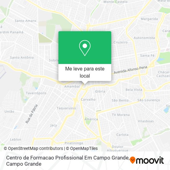 Centro de Formacao Profissional Em Campo Grande mapa
