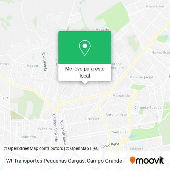 Wt Transportes Pequenas Cargas mapa