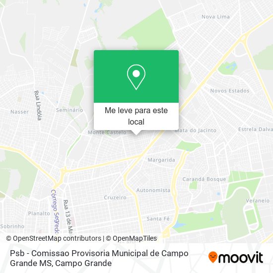 Psb - Comissao Provisoria Municipal de Campo Grande MS mapa