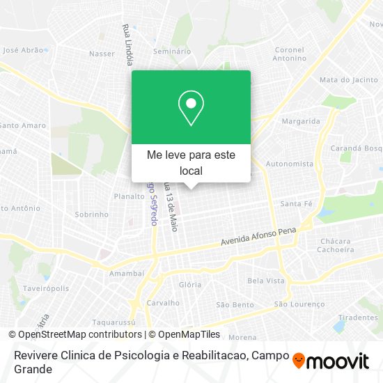 Revivere Clinica de Psicologia e Reabilitacao mapa