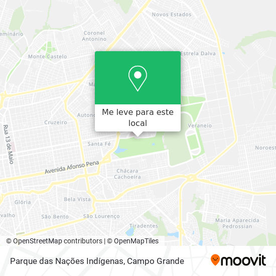 Parque das Nações Indígenas mapa