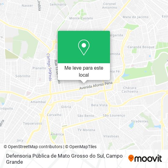 Defensoria Pública de Mato Grosso do Sul mapa