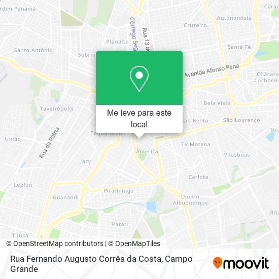 Rua Fernando Augusto Corrêa da Costa mapa