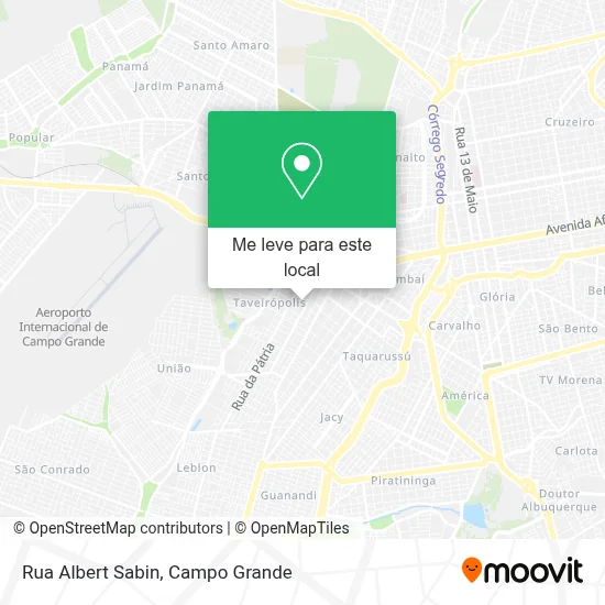 Rua Albert Sabin mapa