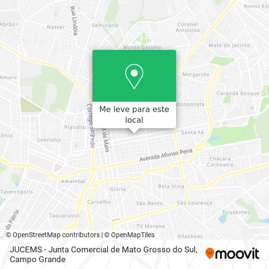 JUCEMS - Junta Comercial de Mato Grosso do Sul mapa