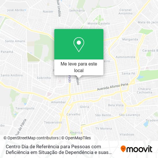 Centro Dia de Referência para Pessoas com Deficiência em Situação de Dependência e suas Famílias. mapa