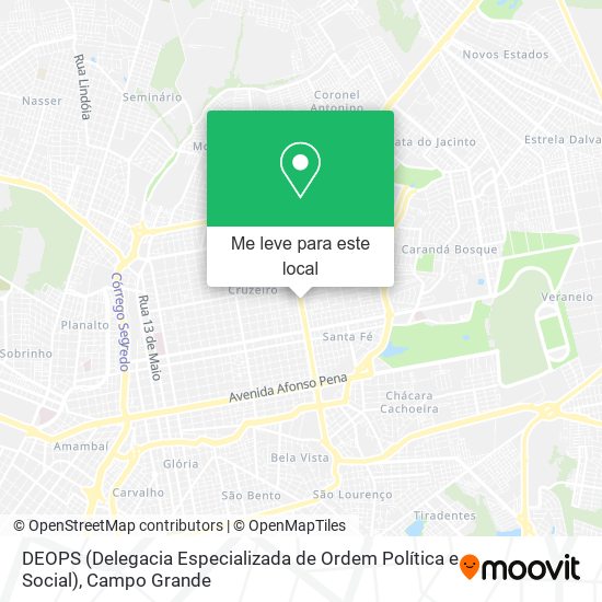 DEOPS (Delegacia Especializada de Ordem Política e Social) mapa