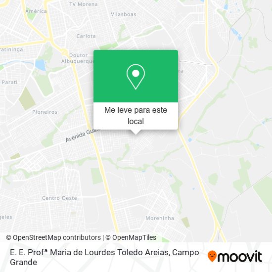 E. E. Profª Maria de Lourdes Toledo Areias mapa