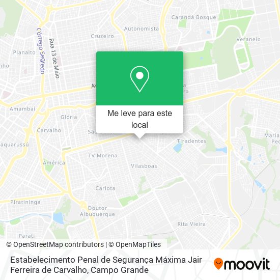 Estabelecimento Penal de Segurança Máxima Jair Ferreira de Carvalho mapa