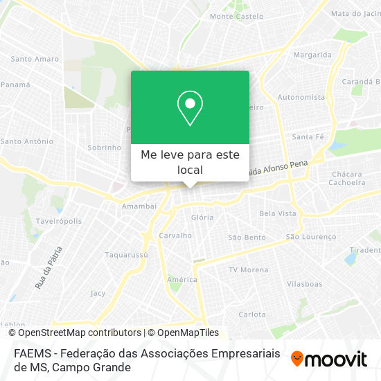 FAEMS - Federação das Associações Empresariais de MS mapa