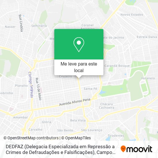 DEDFAZ (Delegacia Especializada em Repressão a Crimes de Defraudações e Falsificações) mapa